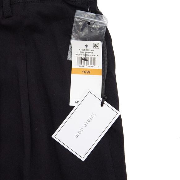 1. State Bon Voyage Pleated Pants In Rich Black Size 16 - Picture 7 of 12